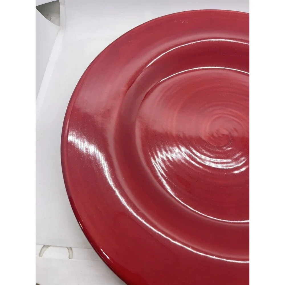 Pottery Barn Sausalito Merlot Red Plate 12.25